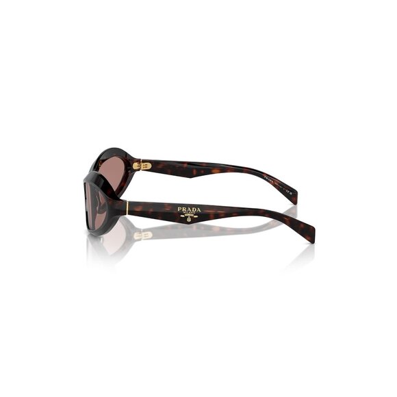 New PRADA Havana Rectangle SPR A20 17N-10D Sunglasses Women - Picture 3 of 7